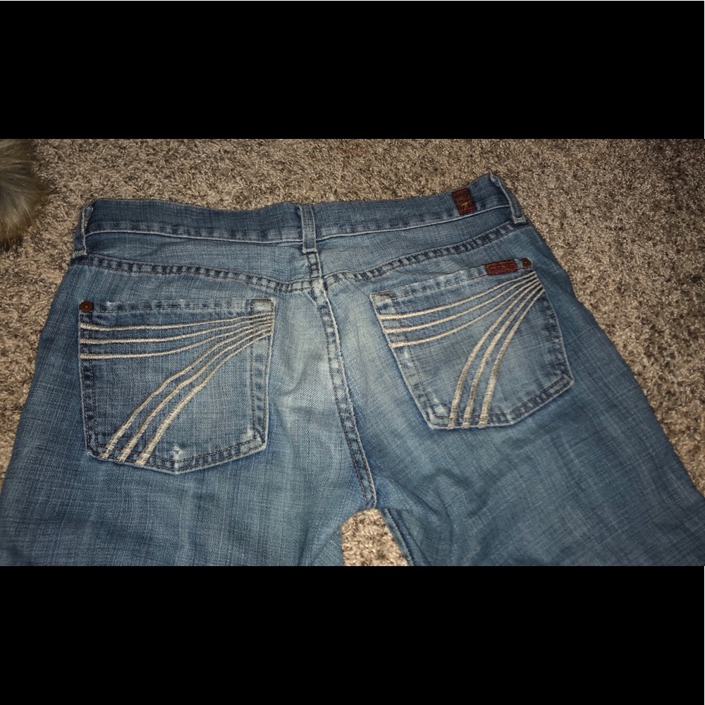 7 for all mandkind trouser flare jeans 27x35